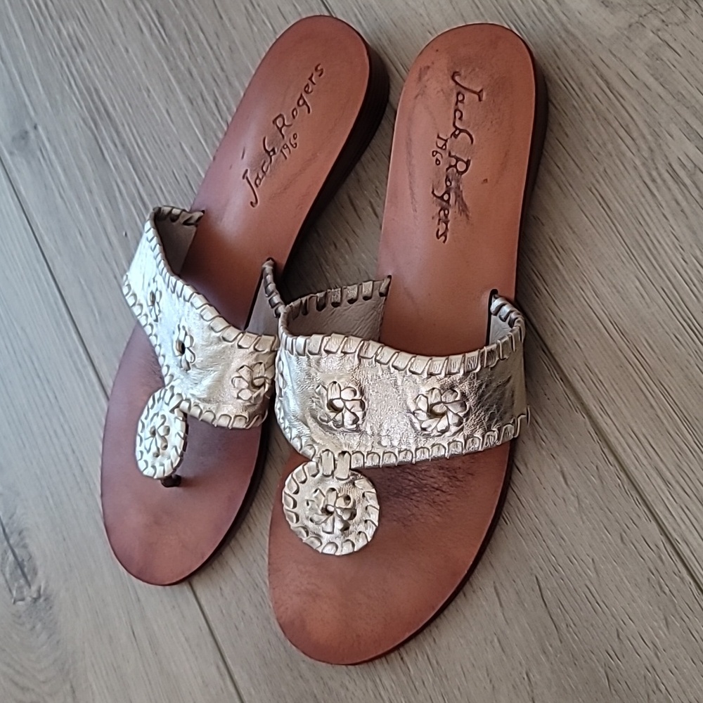 Jack Rogers Wide Feet 1 inch Wedges, Platinum, Size 9.5 - Picture 10 of 10